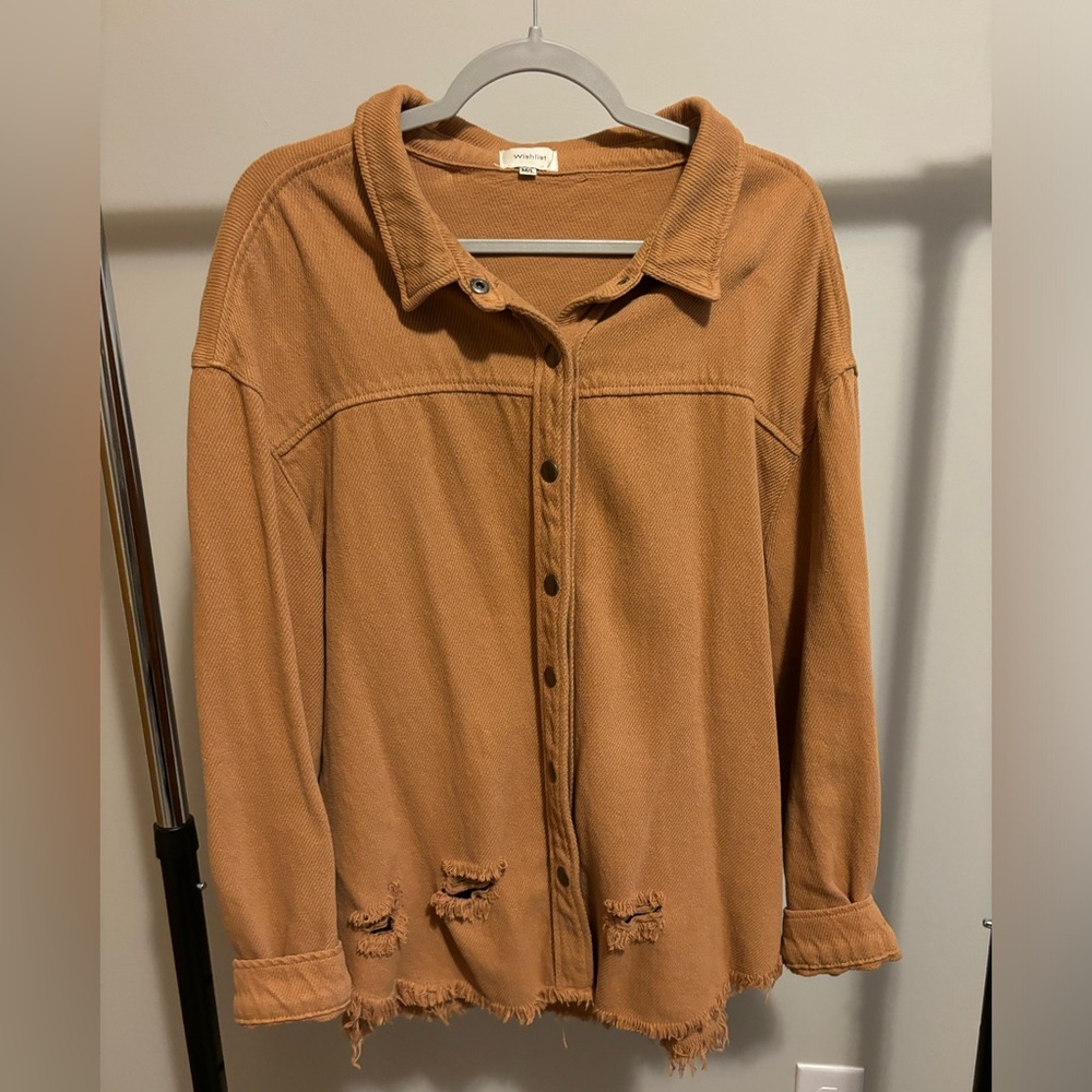 Wishlist Shacket with Raw Hem M/L